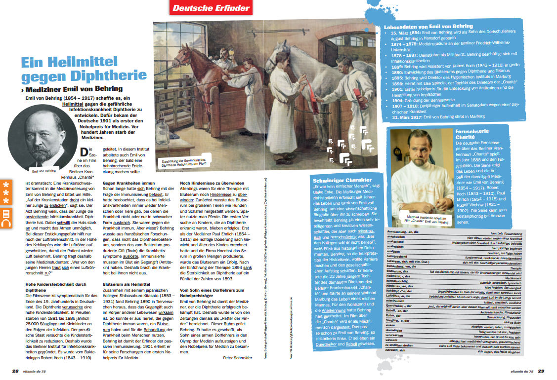 Ausgabe Nr. 75, Seite 28-29 vde75 Seite28 29 Emil von Behring