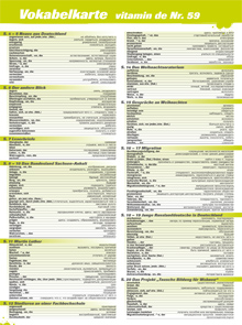 Vitamin de Ausgabe 59 Vokabelkarte